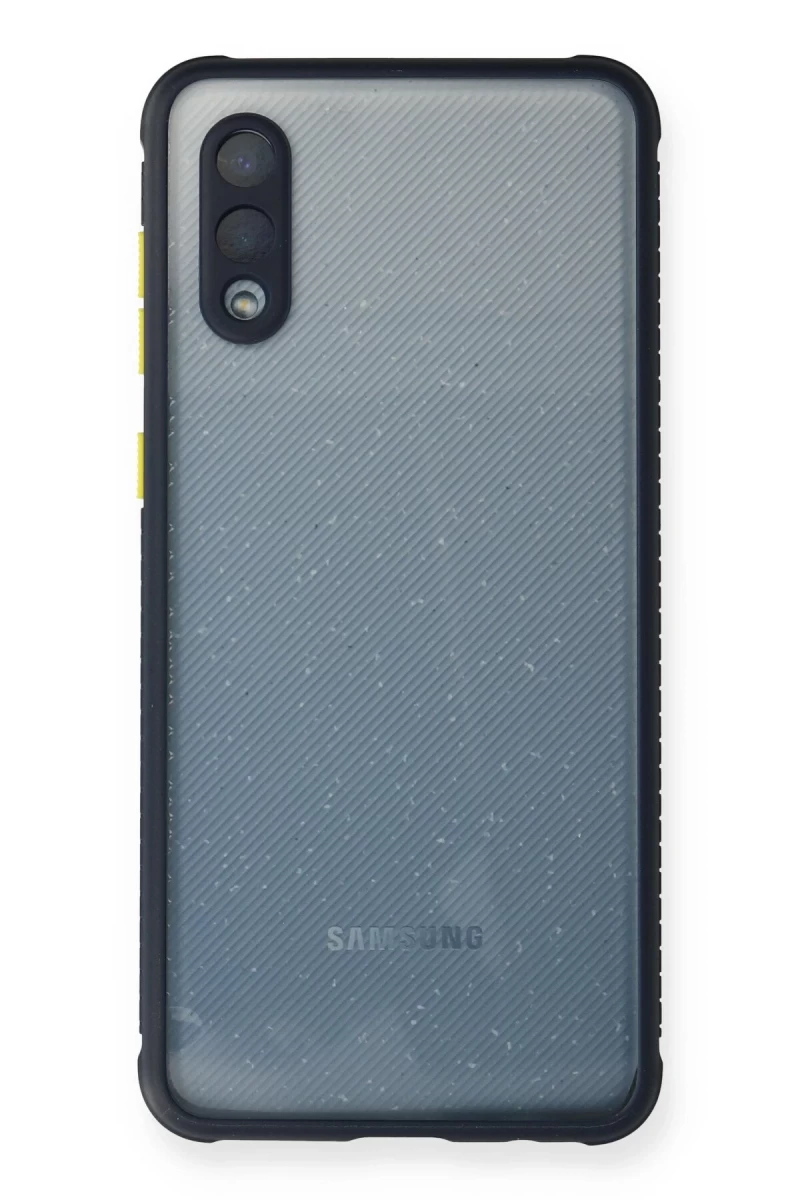 Samsung Galaxy A02 Uyumlu Kılıf Miami Şeffaf Silikon - Lacivert