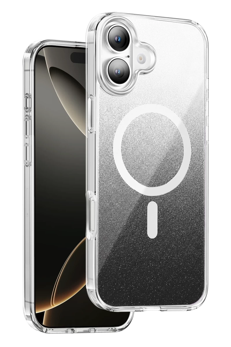 Onegif Apple iPhone 17 Uyumlu Sora Simli Magsafe Kapak - Siyah