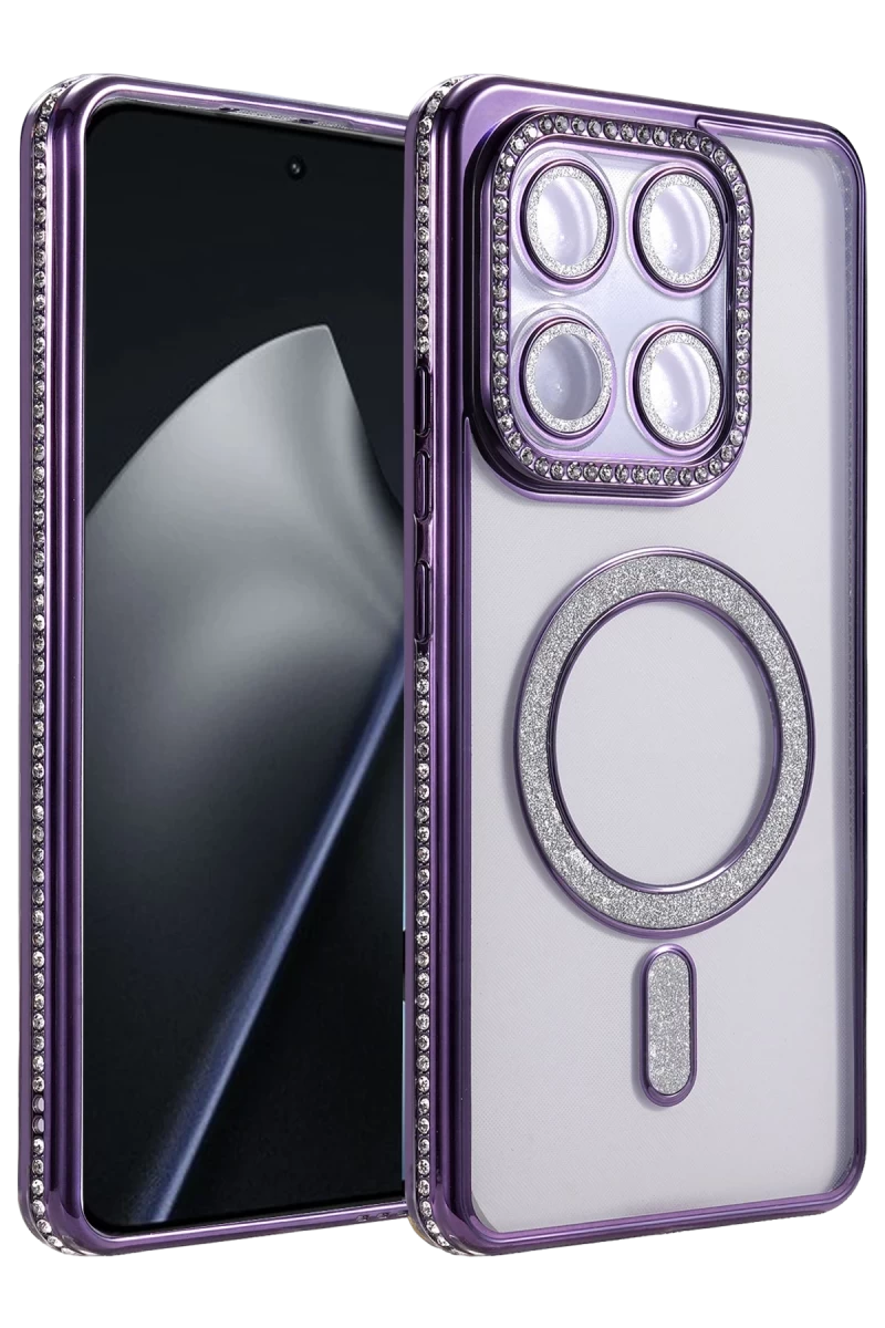 Xiaomi Mi 15T Pro Uyumlu Joke Simli Magneticsafe Kılıf - Derin Mor