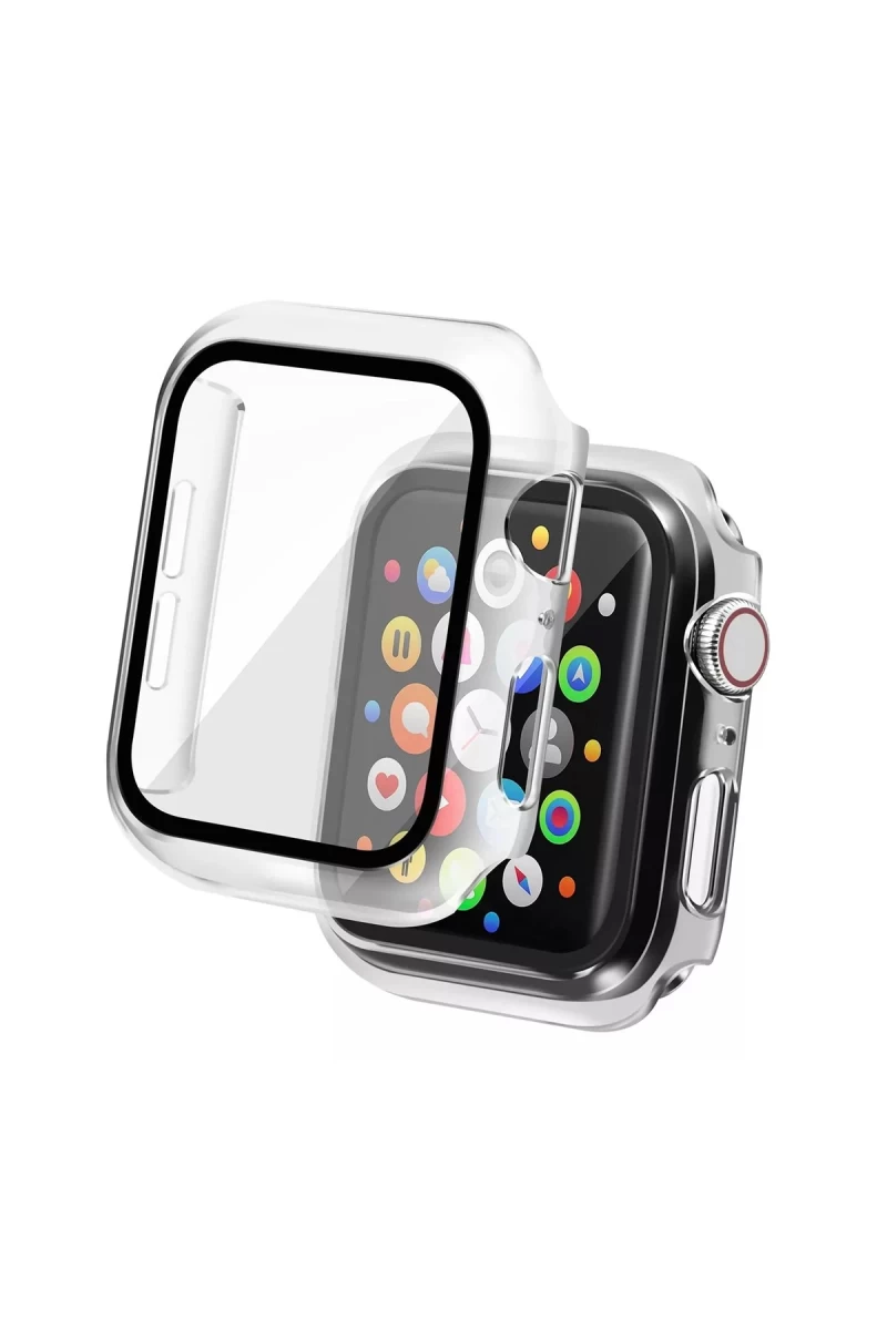 Apple Watch Ultra 49mm Uyumlu Camlı Kasa Ekran Koruyucu - Şeffaf