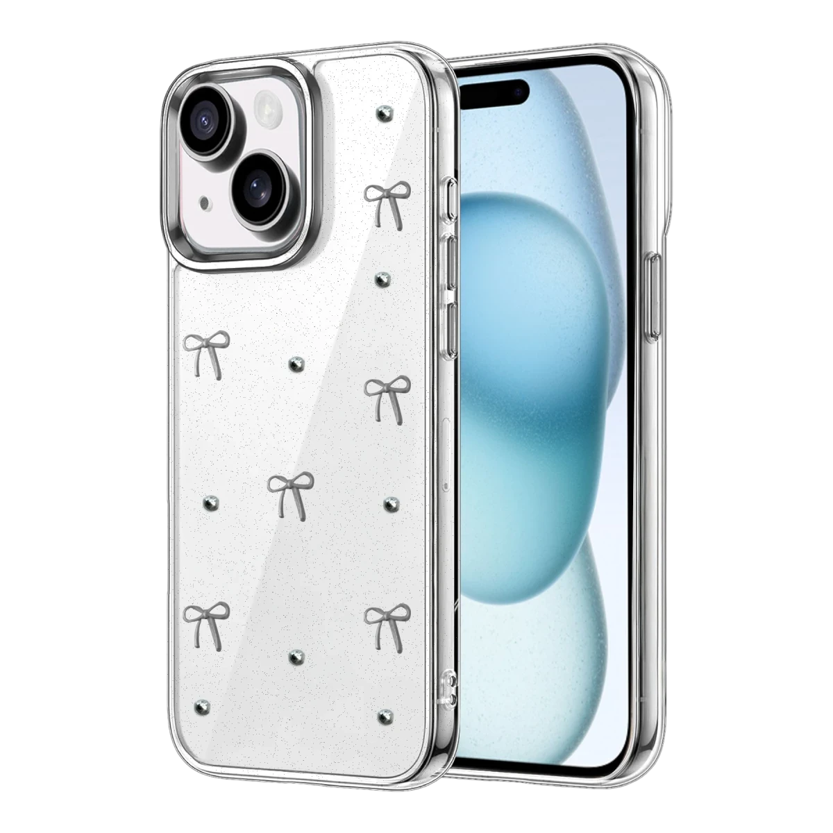Apple iPhone 15 Uyumlu Fiyonk Desenli Kapak - Desen 5
