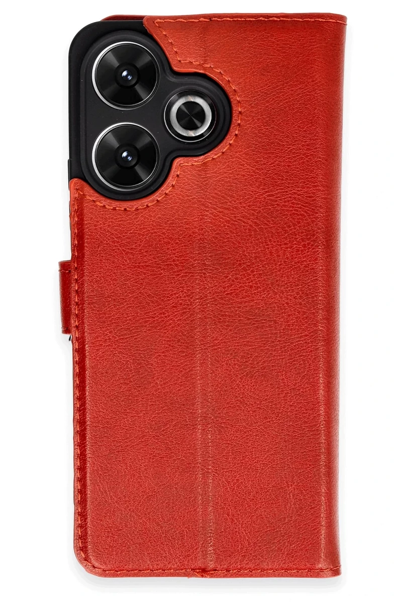 Xiaomi Redmi 13 4G Uyumlu Kılıf Trend S Plus Kapaklı Kılıf - Kırmızı