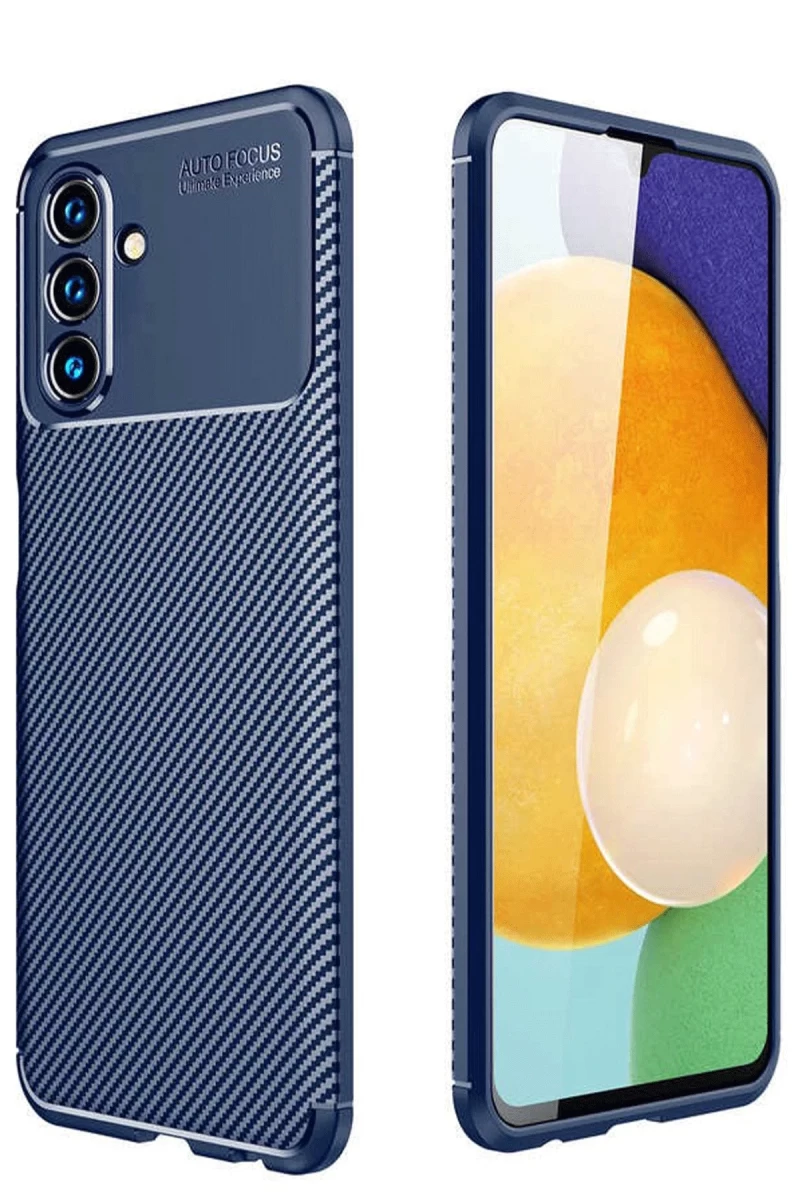Samsung Galaxy A36 Uyumlu Kılıf Auto Focus Karbon Kapak - Lacivert