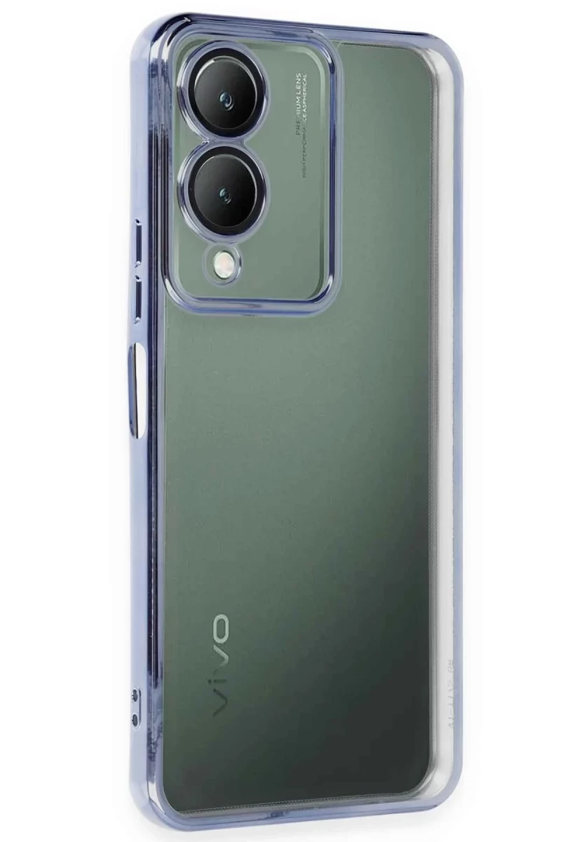 Vivo Y17S Uyumlu Kılıf Lensli Silikon - Açık Mavi