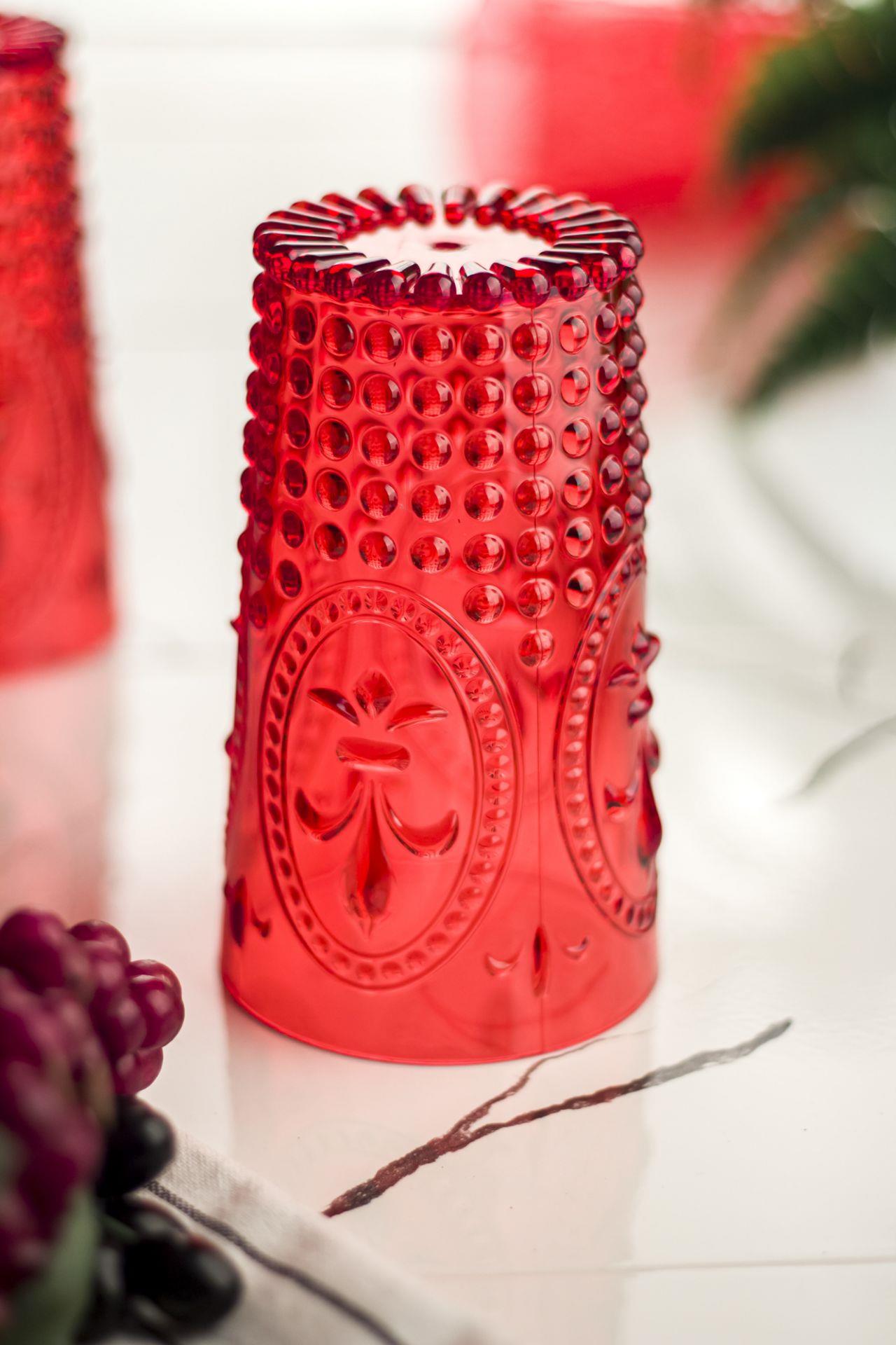 Akrilik Kırmızı Tekli Uzun Bardak &amp; Su Meşrubat Bardağı 750 ml ( Büyük Boy &amp; Cam Değildir )