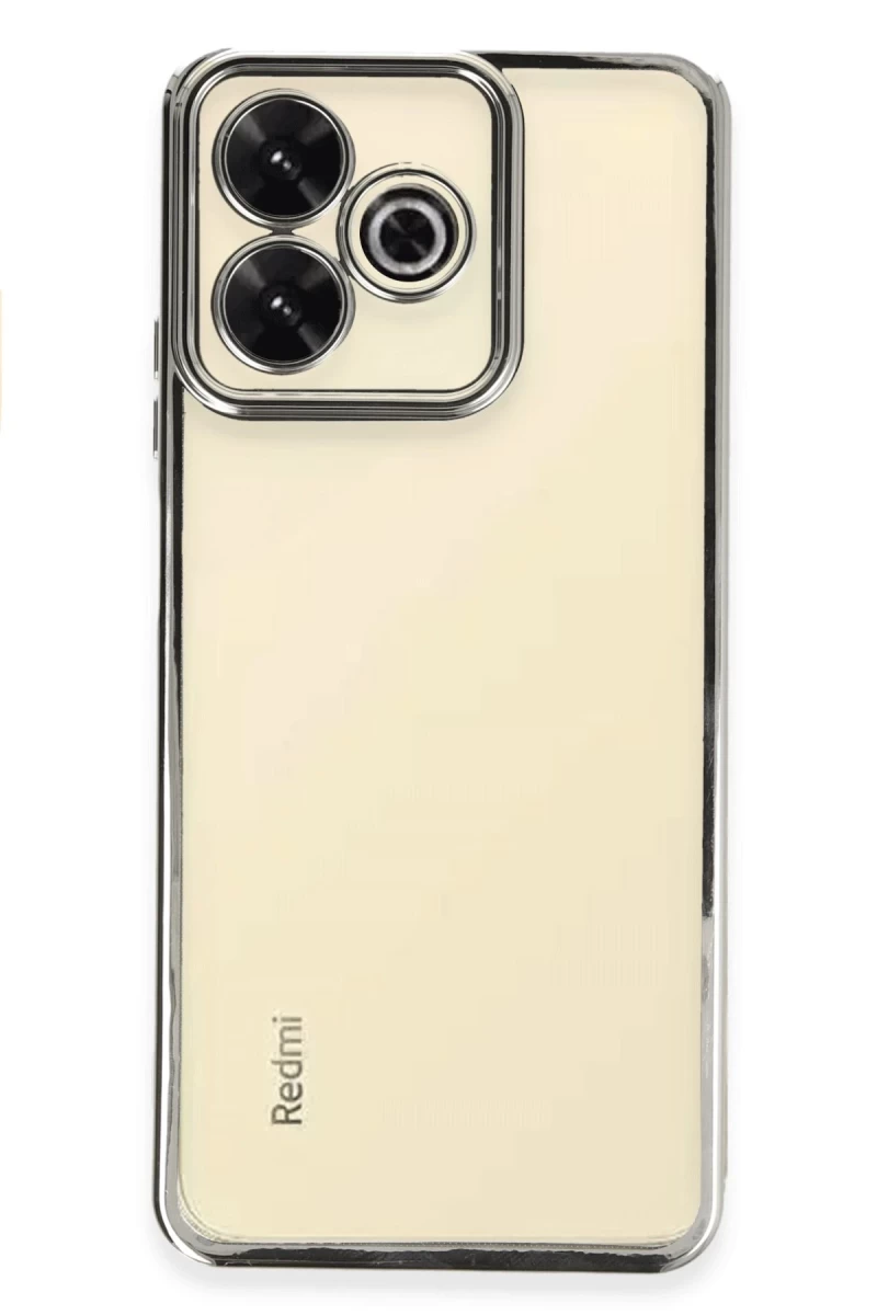 Xiaomi Redmi 13 4G Uyumlu Kılıf Lensli Silikon - Gümüş