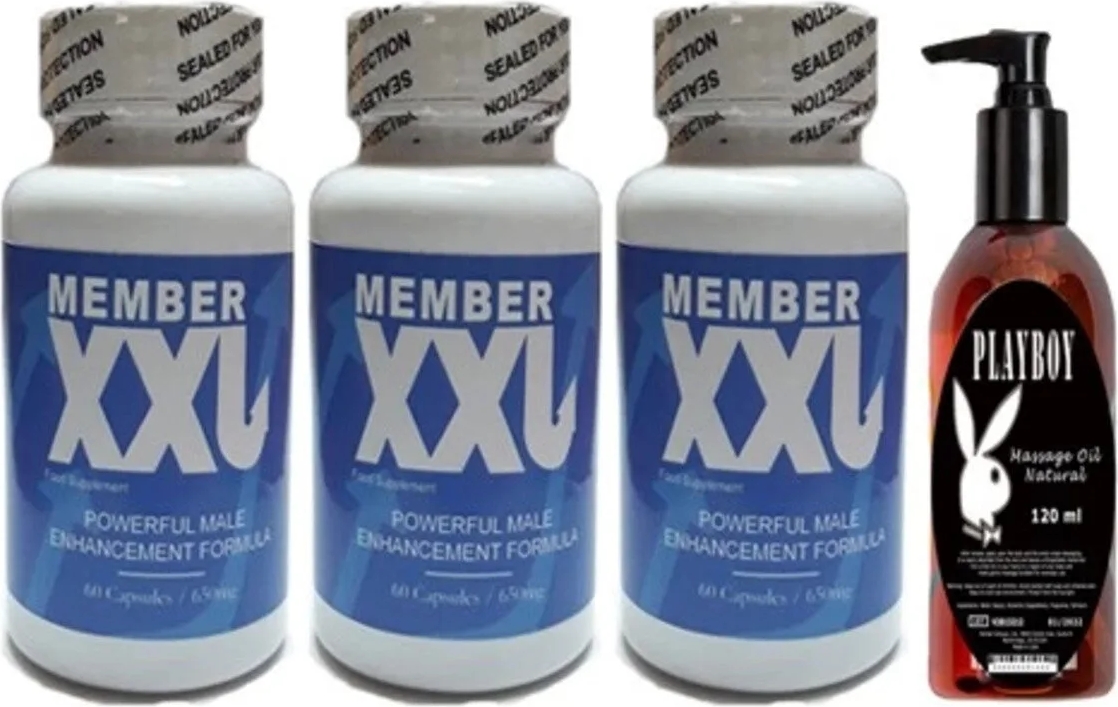 Süper Hintohu Member Xxl Erkeklere Özel 60LI 3 Adet Playboy 120 ml Masaj Yağı