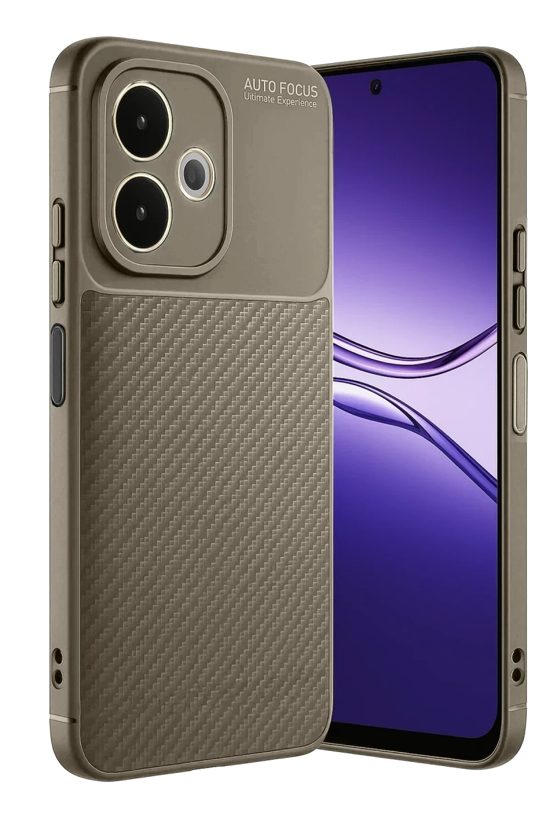 Oppo A5 Pro 4G Uyumlu Kılıf Auto Focus Karbon Kapak - Kahverengi