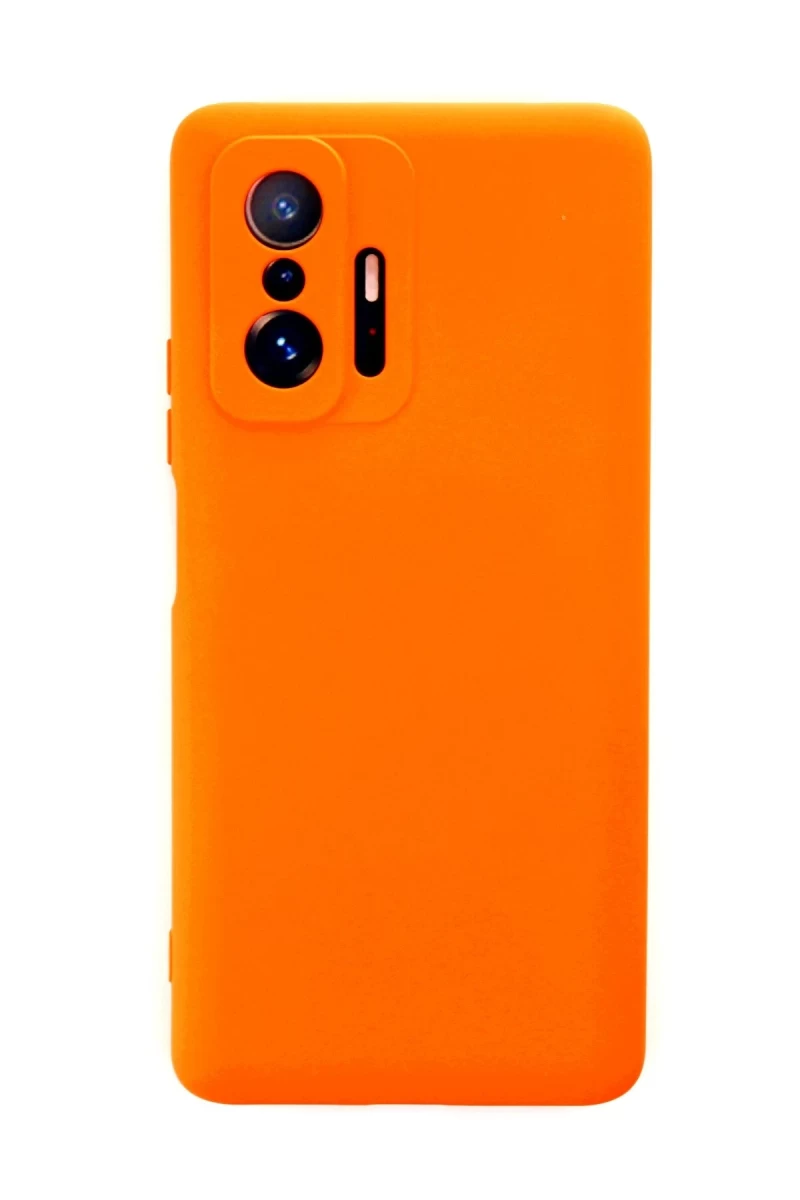 Xiaomi Mi 11T Pro Uyumlu Kılıf Nano içi Kadife Silikon - Turuncu