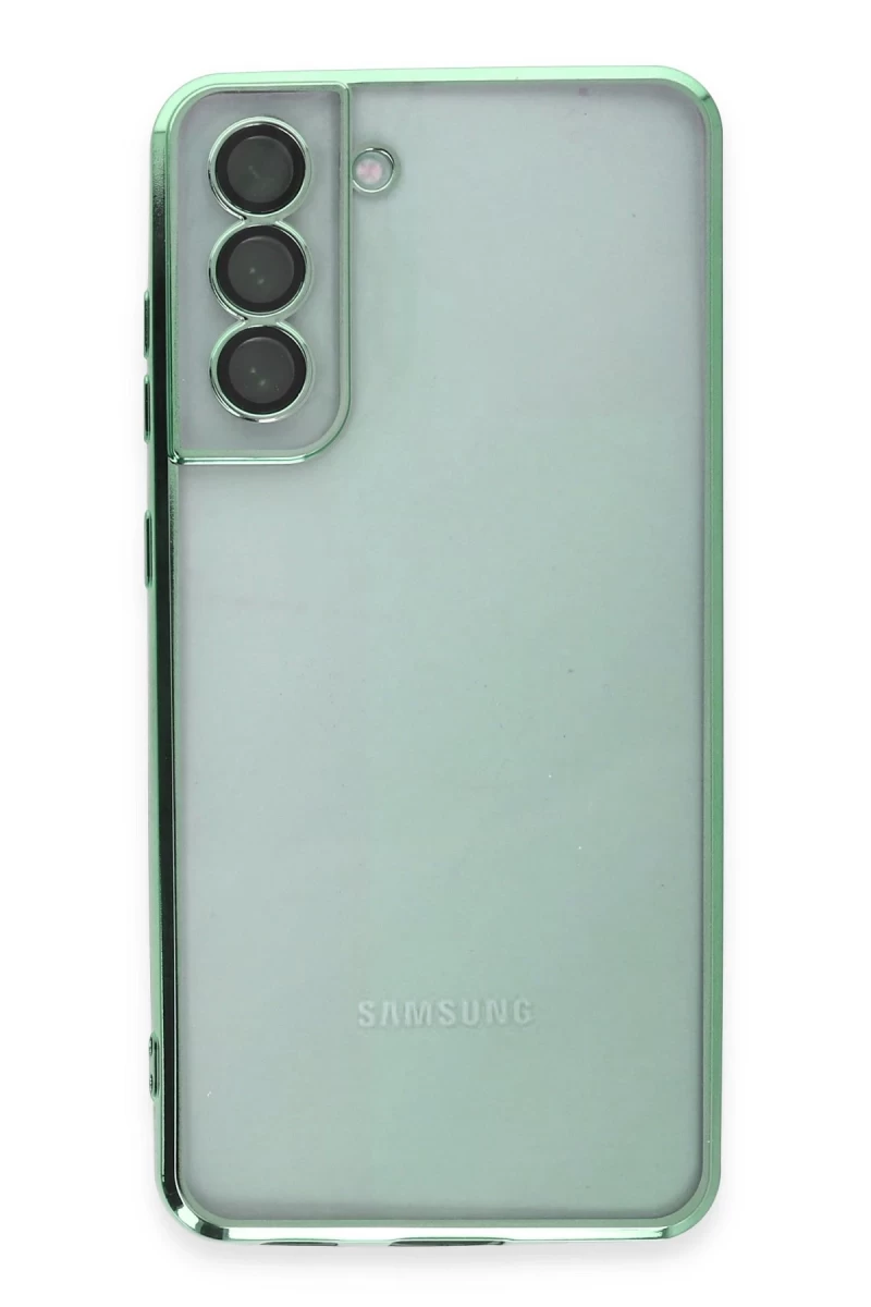 Samsung Galaxy S21 FE Uyumlu Kılıf Lensli Silikon - Yeşil