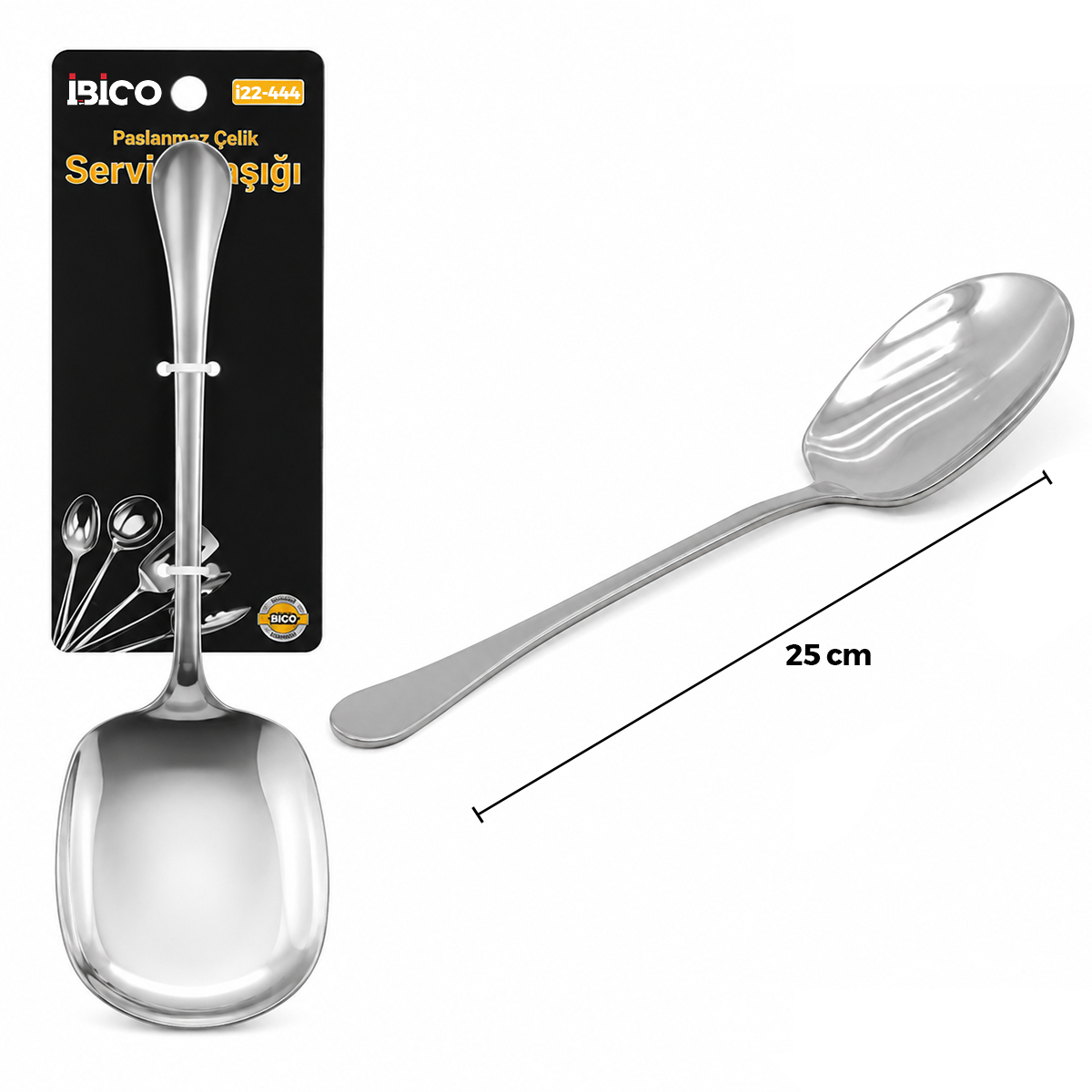 Krom 25 cm Metal Servis Kaşık