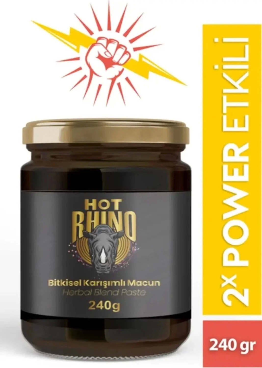 Hot Rhino Erkeklere Özel Doğal Karışımlı Ballı Atom Macun 240 gr x 3 Adet