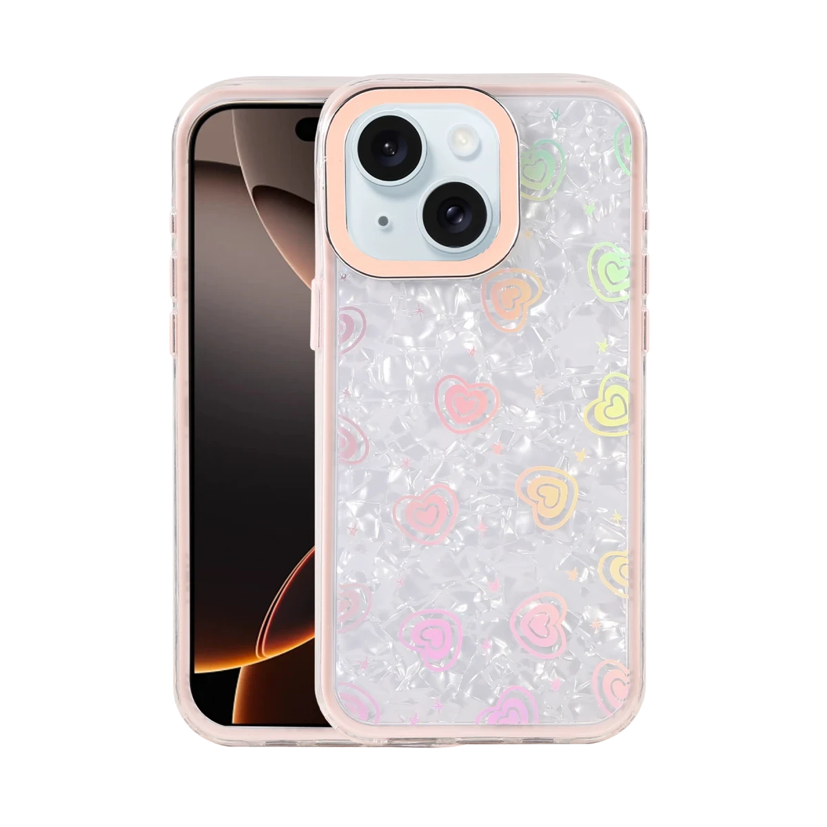 Apple iPhone 14 Lumi Desenli Kapak - Pembe