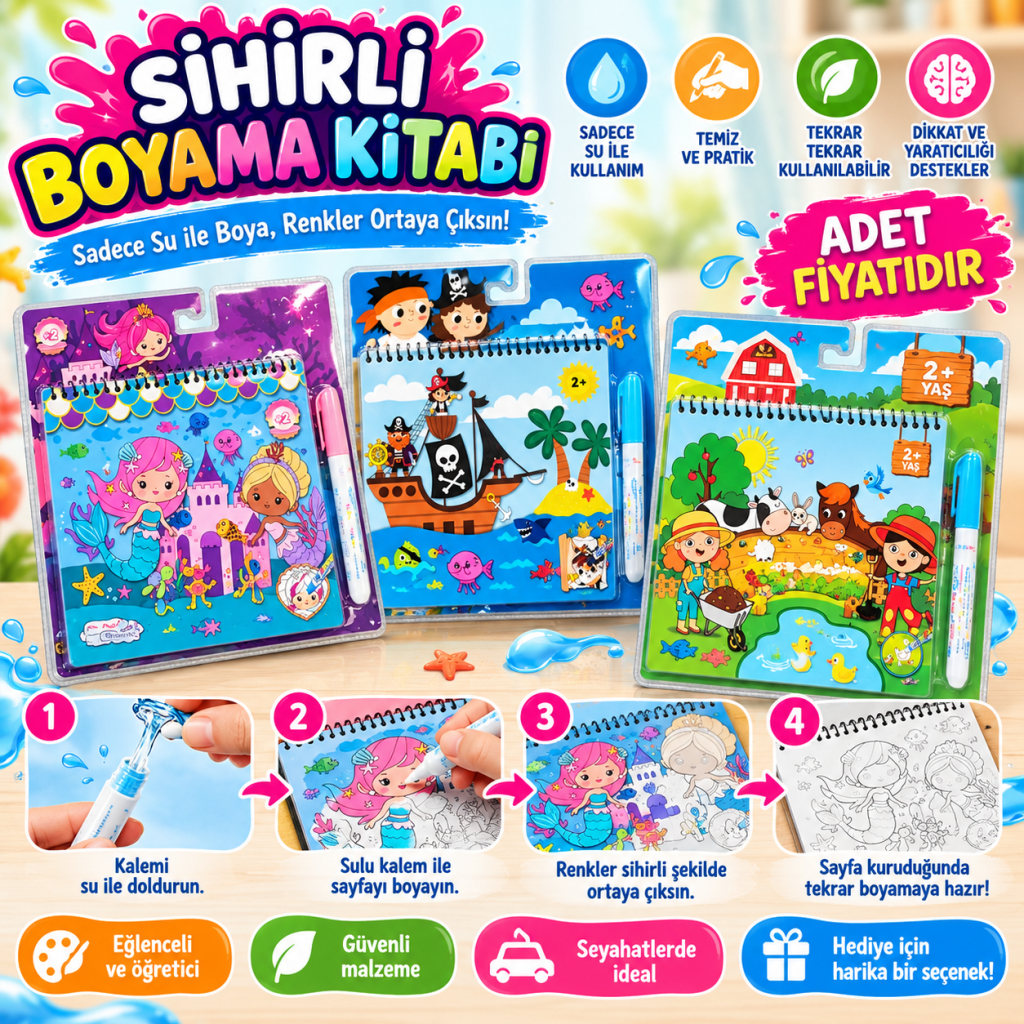 BK012 SİHİRLİ BOYAMA KİTABI (adet fiyatıdır)