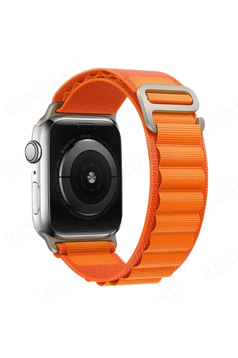 Apple Watch 42mm Uyumlu Mountain Kordon - Turuncu
