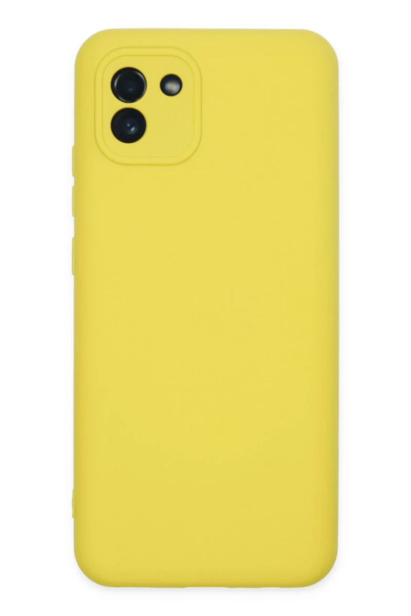 Samsung Galaxy A03 Uyumlu Kılıf Nano içi Kadife Silikon - Sarı