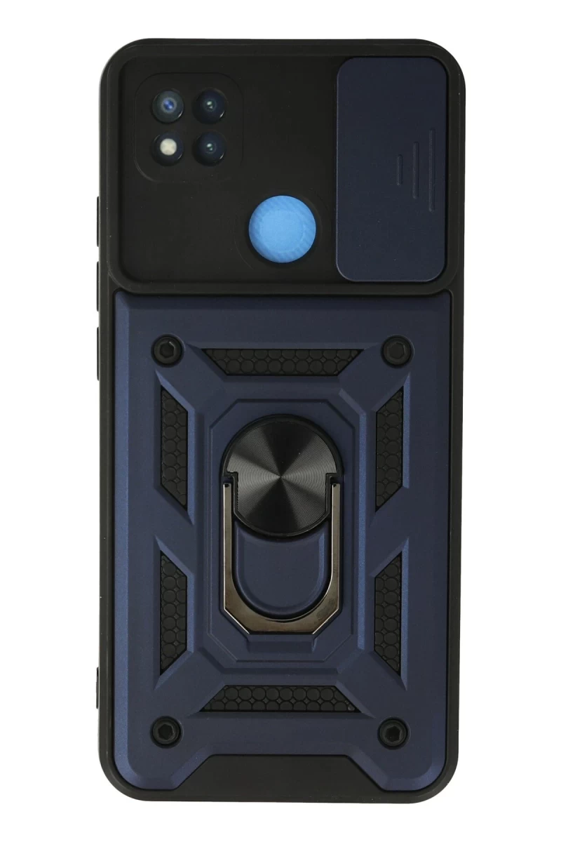 Xiaomi Redmi 9C Uyumlu Kılıf Pars Lens Yüzüklü Silikon - Lacivert