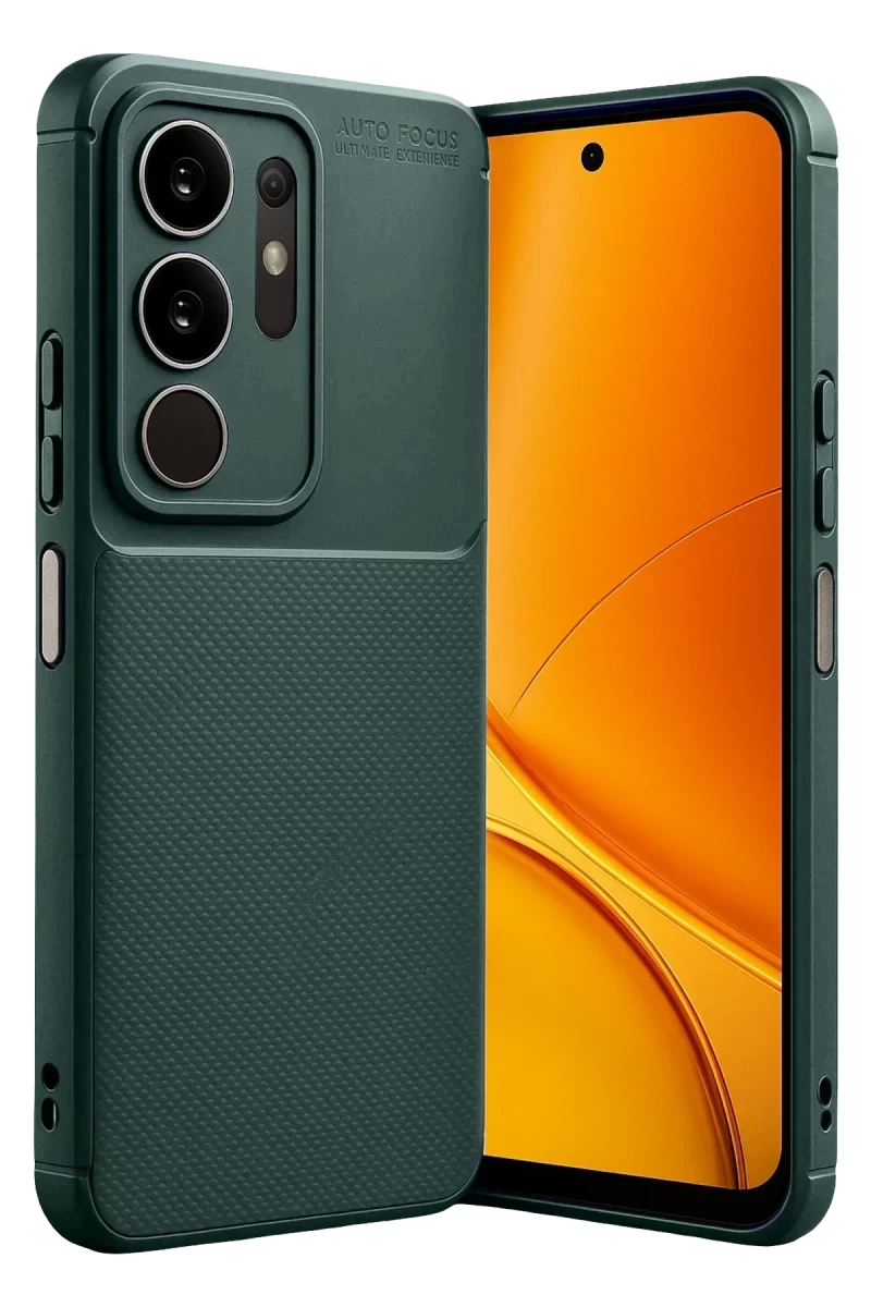 Vivo Y29 4G Uyumlu Auto Focus Karbon Kapak - Koyu Yeşil
