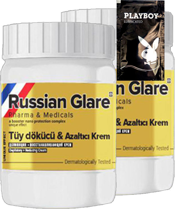 Playboy Rusian Glare Tüy Dökücü Azaltıcı Krem Nano 2li x 50 ml Rus Merhemi  + Yanında Jel