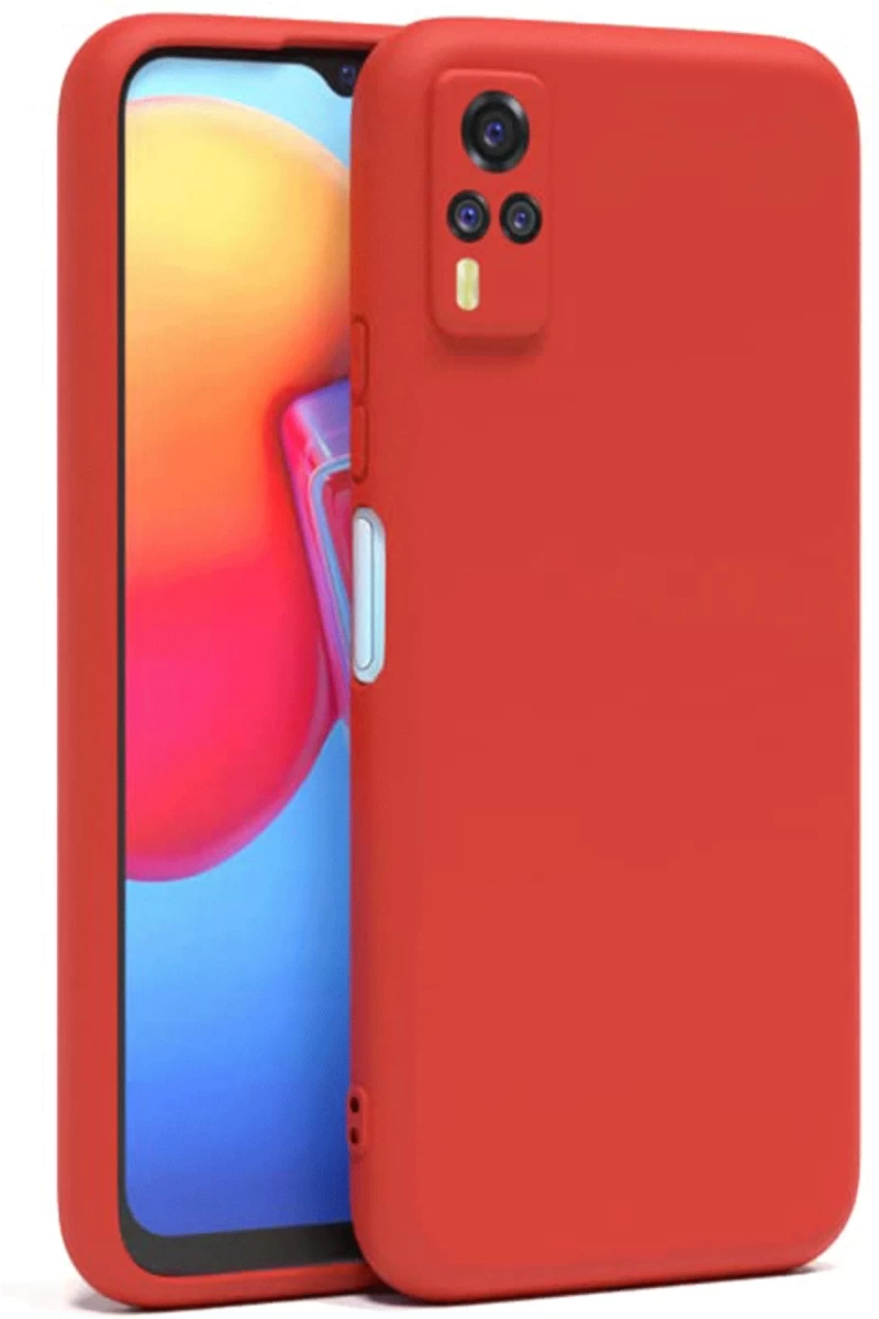 Vivo Y53S Uyumlu Kılıf Nano içi Kadife Silikon - Kırmızı