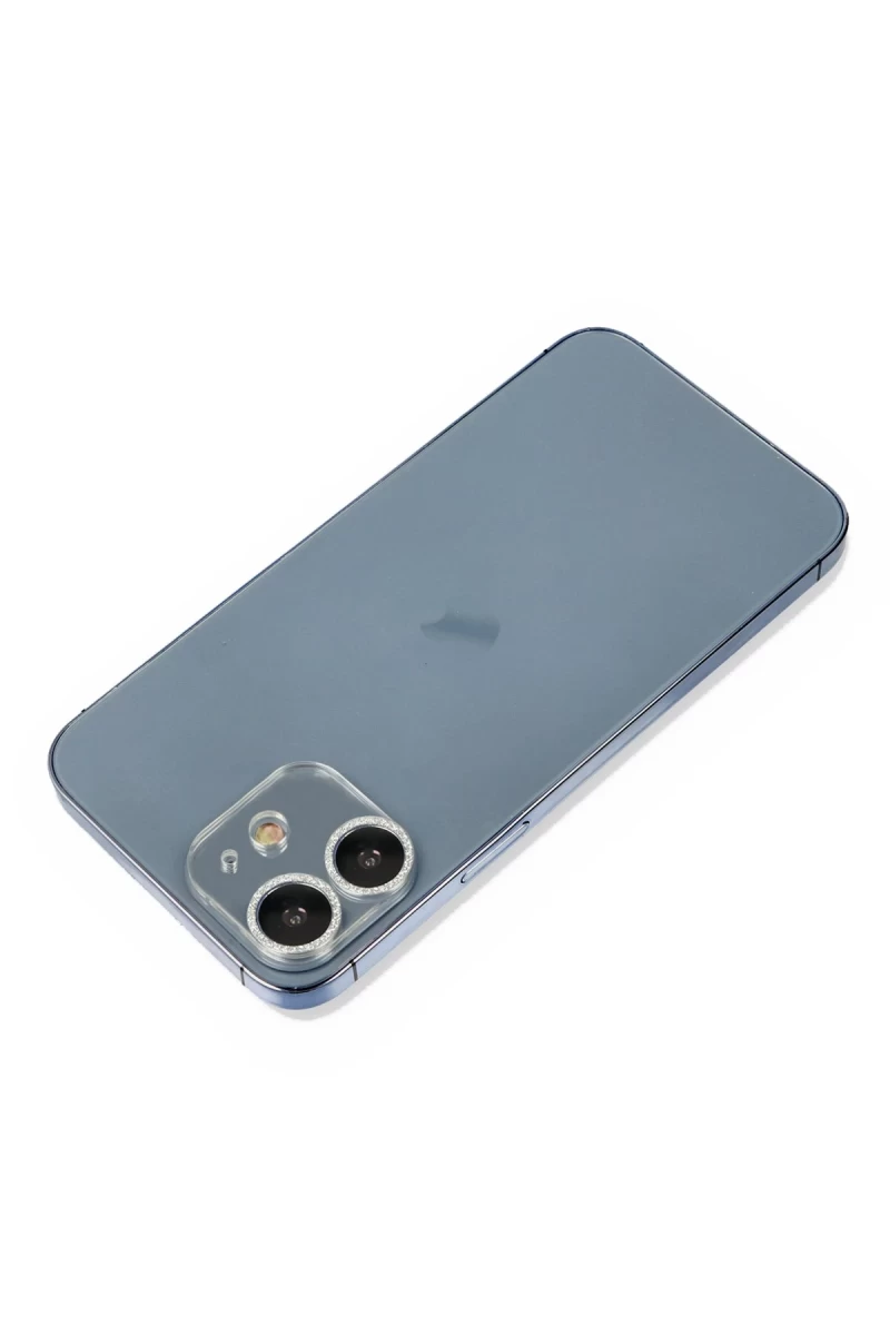 Apple iPhone 12 Uyumlu Shine Kamera Lens Koruma Cam - Gümüş