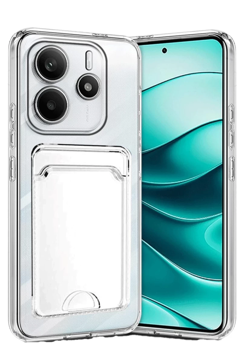 Xiaomi Redmi Note 14 4G Uyumlu Kılıf Kart Şeffaf Silikon - Şeffaf