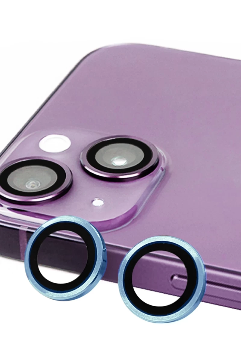 Apple iPhone 13 Uyumlu Raze Metal Kamera Lens - Mavi