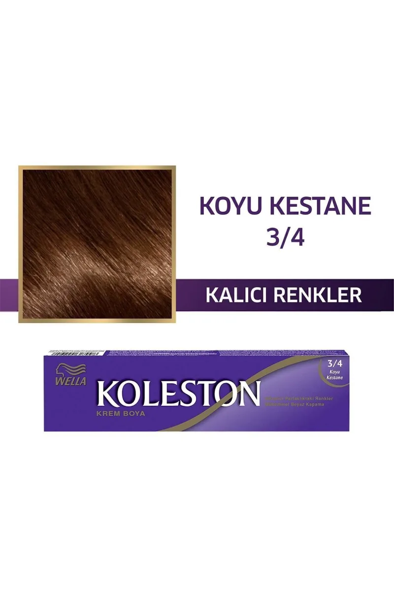 KOLESTON SİNGLE SAÇ BOYASI - 3/4 KOYU KESTANE