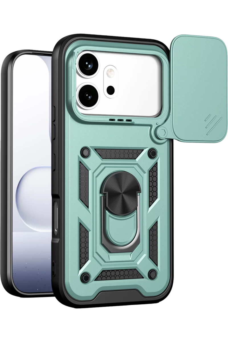 Huawei Honor 600 Uyumlu Pars Lens Yüzüklü Silikon - Yeşil
