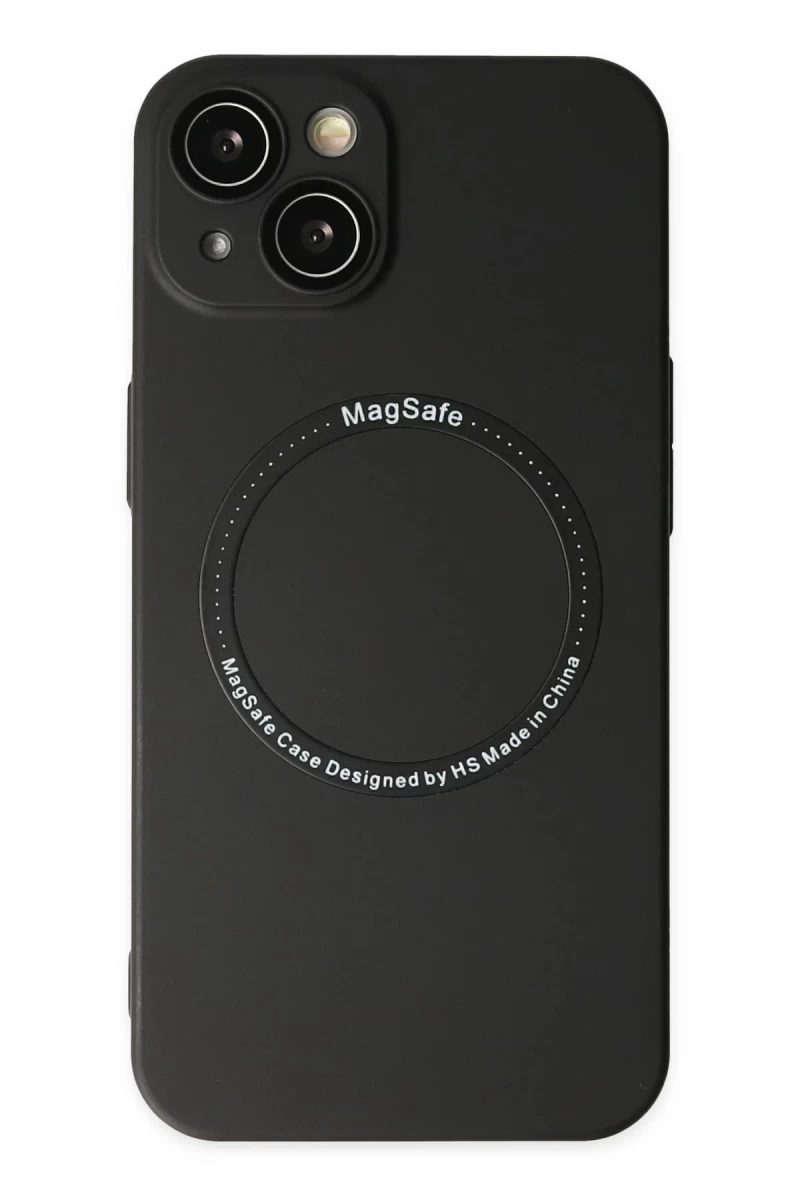 Apple iPhone 14 Plus Uyumlu Kılıf Jack Magneticsafe Lens Silikon - Siyah