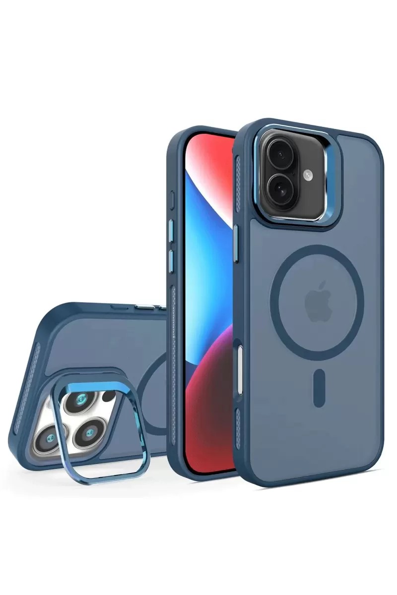Joko Apple iPhone 16 Plus Uyumlu Flet Lens Magsafe Kapak - Lacivert