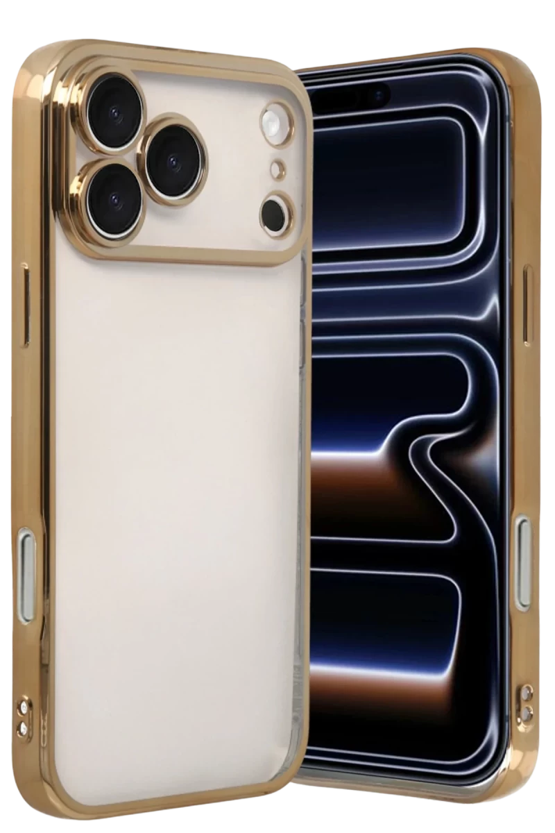 Apple iPhone 17 Pro Uyumlu Lensli Silikon - Gold