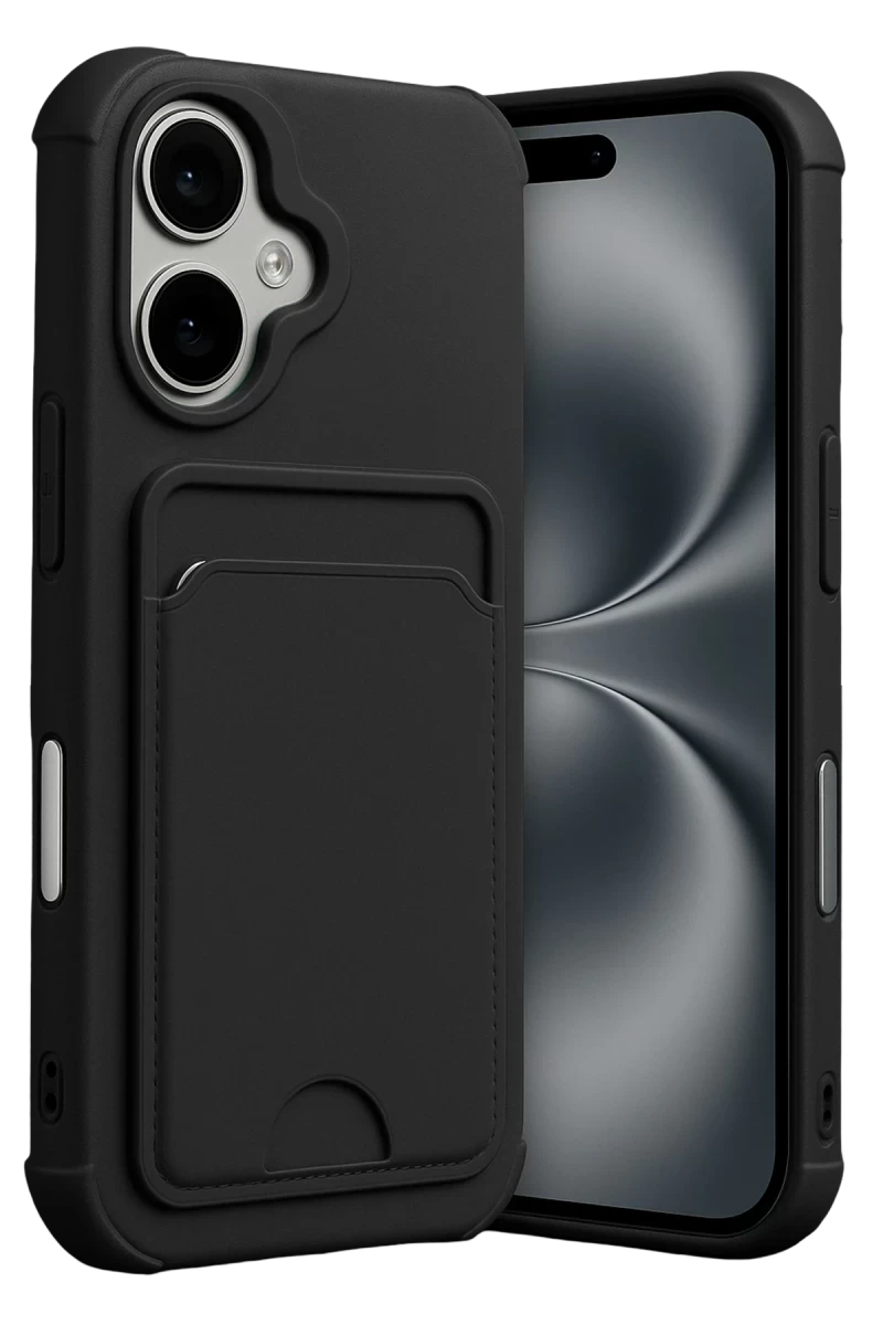 Apple iPhone 17 Uyumlu Kelvin Kartvizitli Silikon - Siyah