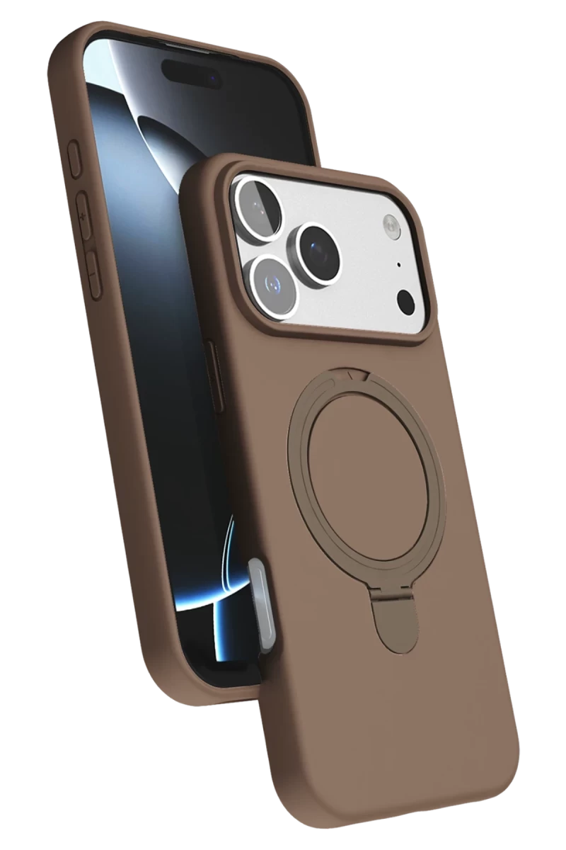 Apple iPhone 17 Pro Max Uyumlu Regal Magsafe Standlı Kapak - Çöl Titanyum