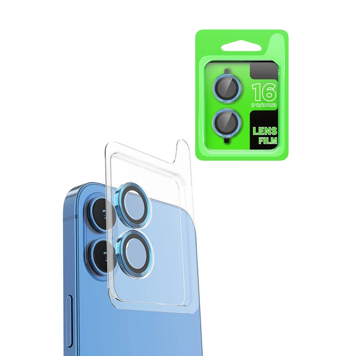 Apple iPhone 16 Uyumlu Raze Metal Kamera Lens - Lacivert