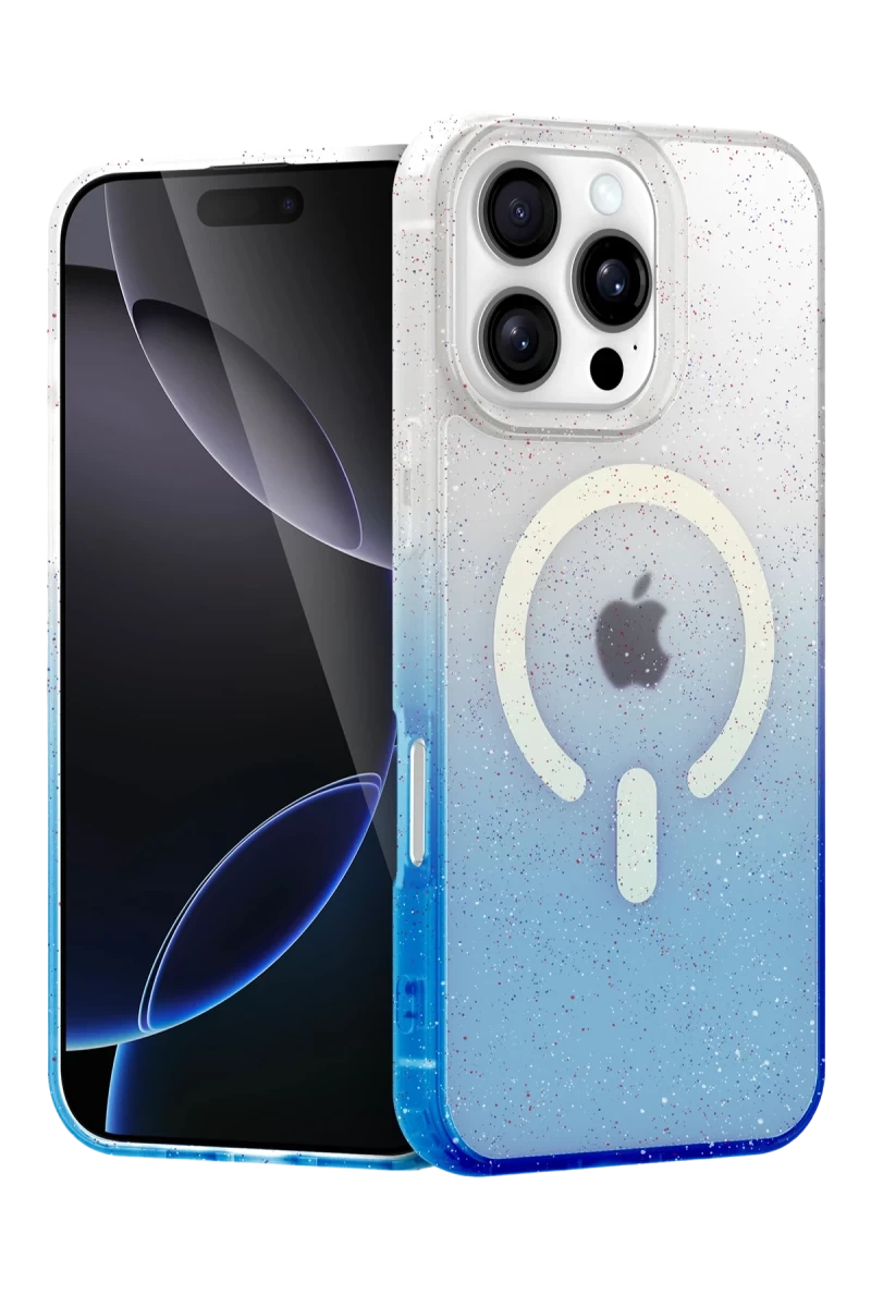 Apple iPhone 16 Pro Uyumlu Pummel Shiny Magsafe Kapak - Mavi