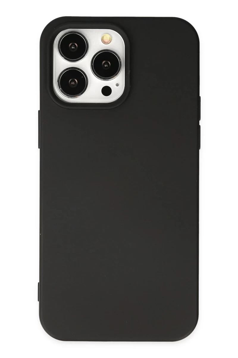 Apple iPhone 14 Pro Max Uyumlu Kılıf Nano içi Kadife Silikon - Siyah