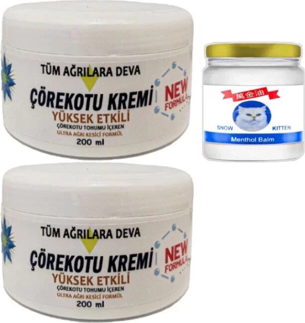 Çörek Otu Kremi Xl Boy 2X200 Ml+Snow Kitten 50 ml Menthol Balm