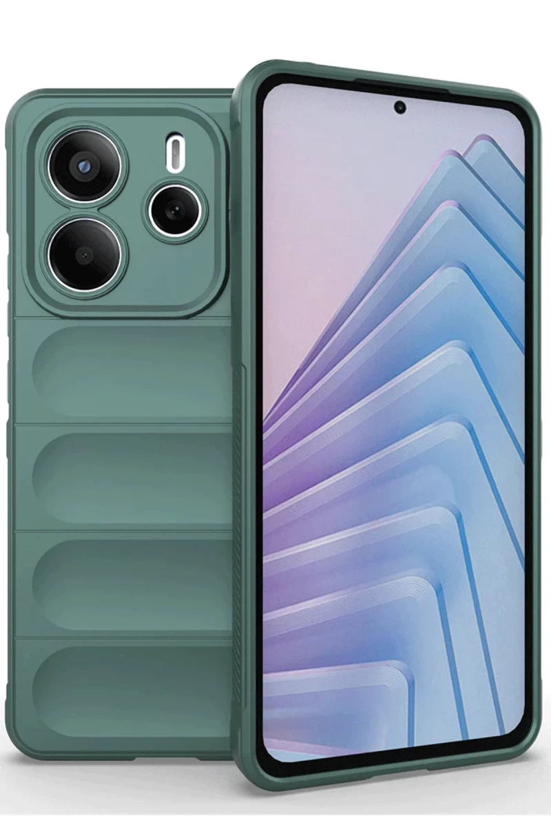 Xiaomi Redmi Note 14 4G Uyumlu Kılıf Optimum Silikon - Koyu Yeşil