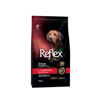 Senior Orta ve Büyük Irk Kuzulu ve Pirinçli Yaşlı Köpek Maması 3 Kg