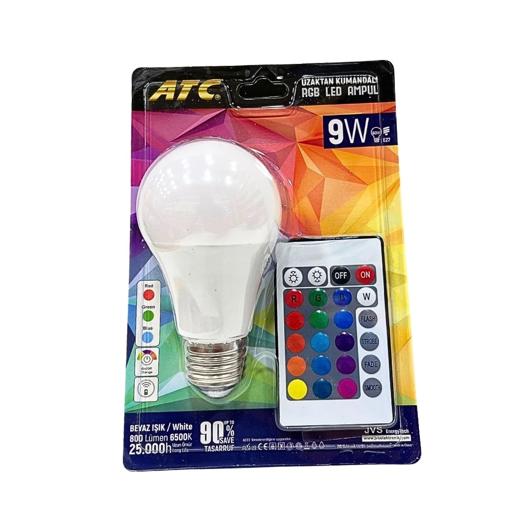 Kumandalı RGB LED Ampul 9 W