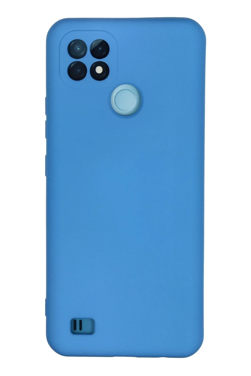 Realme C21 Uyumlu Kılıf Nano içi Kadife Silikon - Mavi