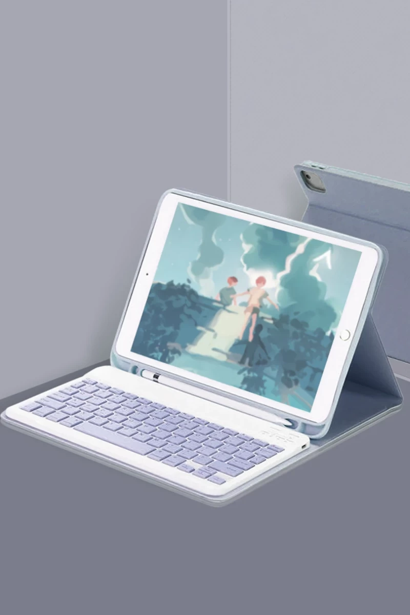 Apple iPad Air 11 (2024) Kılıf KC01 Smart Klavyeli Tablet Kılıfı - Lacivert
