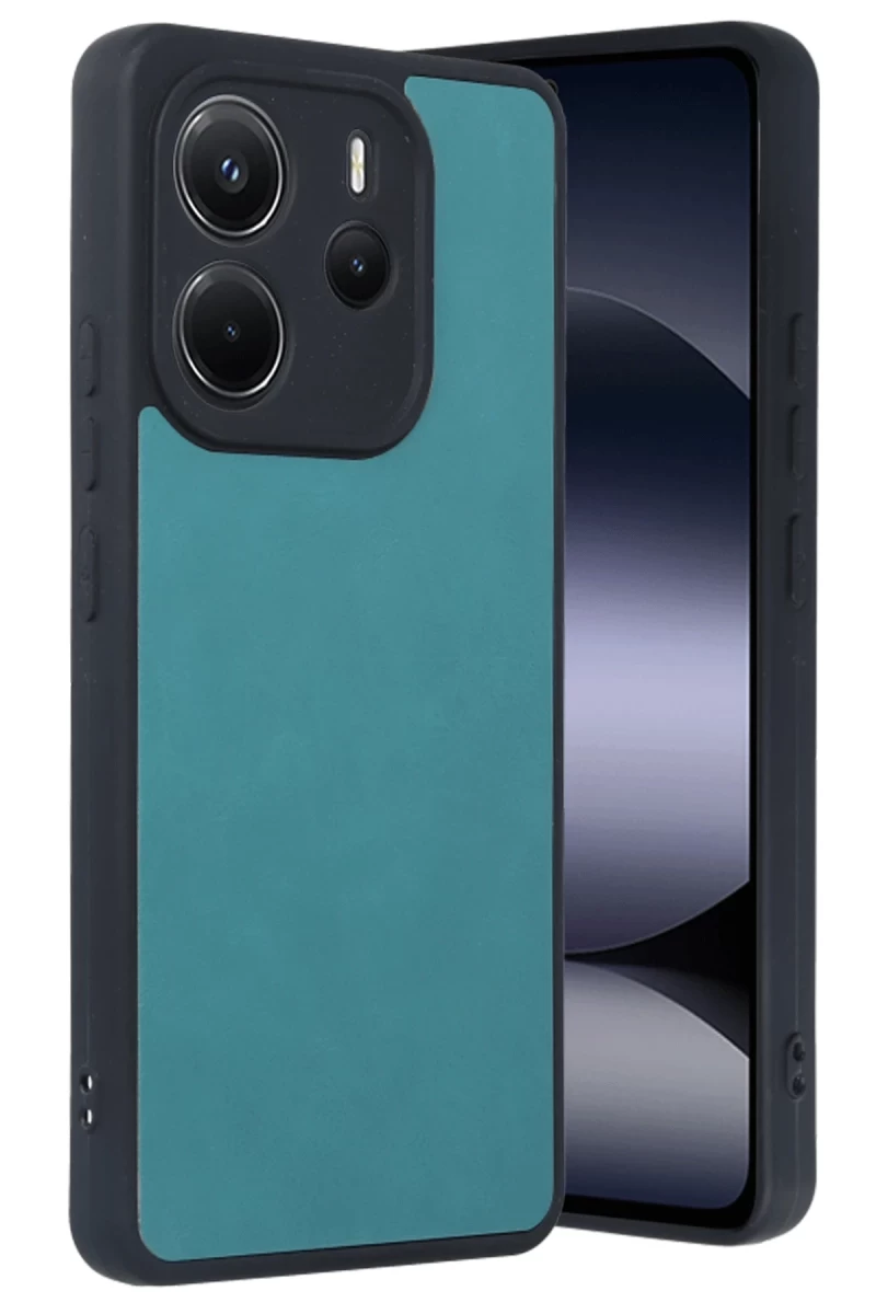 Xiaomi Redmi Note 14 4G Uyumlu Kılıf Aras Deri Kapak - Açık Yeşil