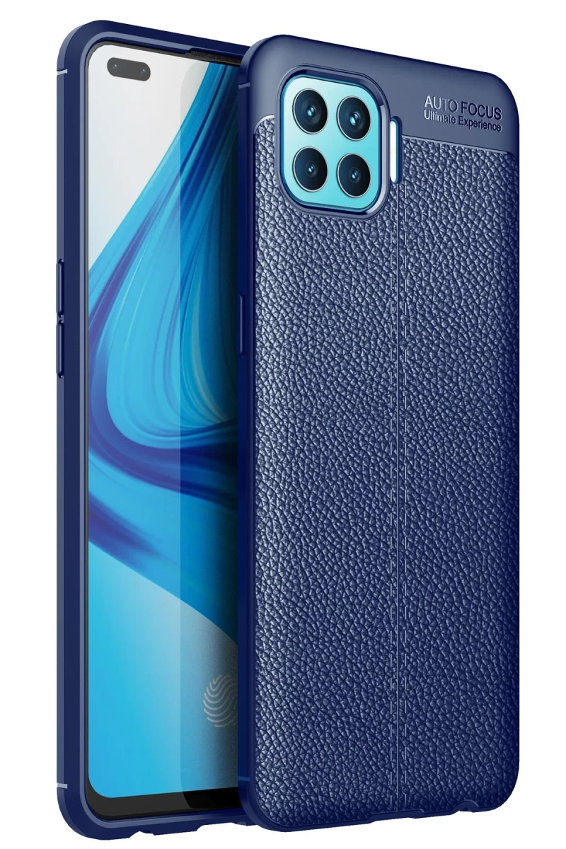 Oppo Reno 4 Lite Uyumlu Kılıf Auto Focus Kapak - Lacivert
