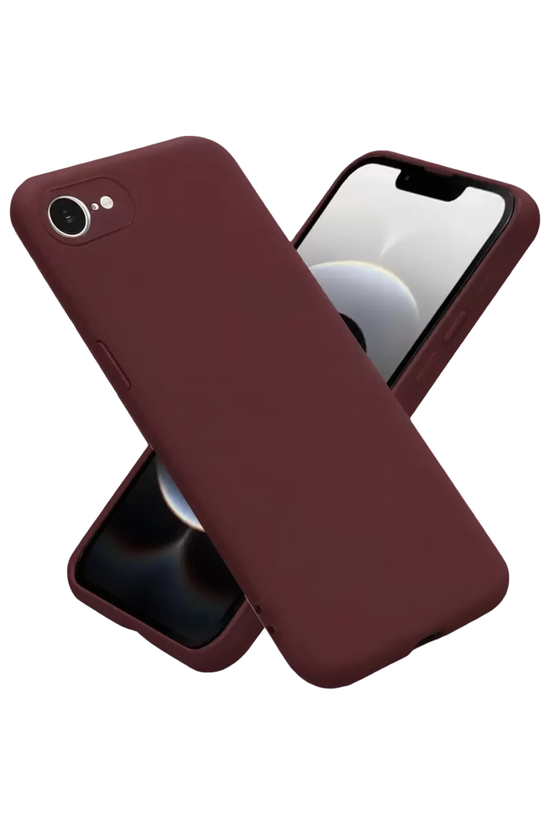 Apple iPhone 16E Uyumlu Kılıf First Silikon - Bordo