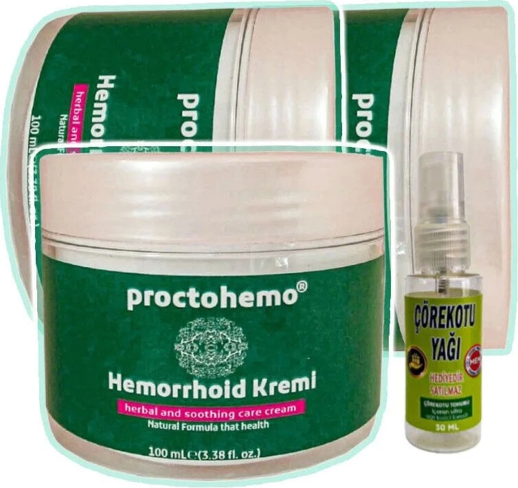 Proctohemo Masaj Bakım Kremi 3X100 Ml+30 ml Çörek Otu Yağ ile