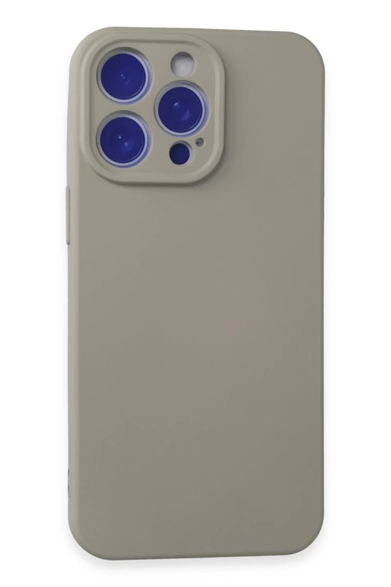 Apple iPhone 15 Pro Max Uyumlu Kılıf Nano içi Kadife Silikon - Titan Gri