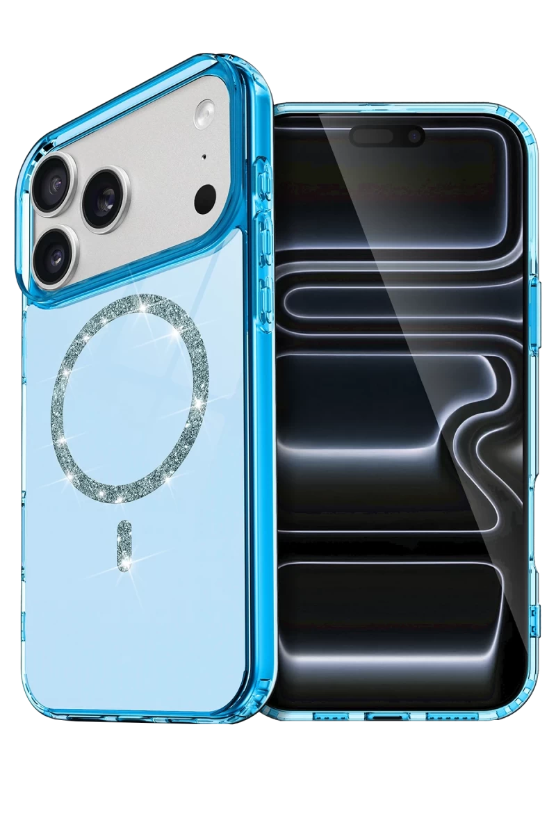 Apple iPhone 17 Pro Max Uyumlu Live Diamond Magsafe Kapak - Mavi