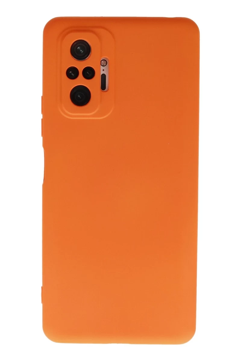 Xiaomi Redmi Note 10 Pro Uyumlu Kılıf Nano içi Kadife Silikon - Turuncu